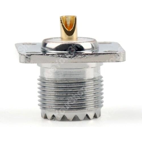 Areyourshop Sale 1Pc Connector SO239 UHF Female Jack 4-Hole 25mm Flange Solder Panel Mount minijack