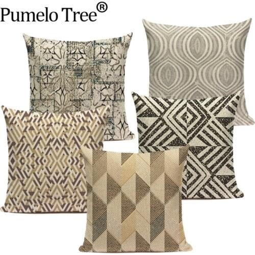 Retro Light Color Stripes Throw Pillow Case Stripe Line Decorative Cushions Cover Home Decor Pillow Covers Linen Cushion Cover