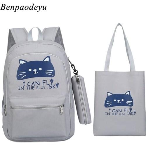 New Student Bag Children Canvas Backpack Cartoon Printing Girl School Bags Kids Backpack Laptop Bag High Quality Travel Backpack