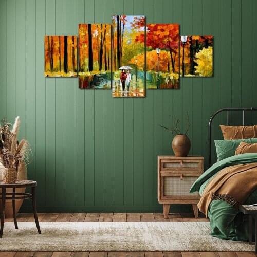 Modern Canvas Painting Couple Holding Umbrella Posters and Prints Wall Art Picture for Living Room Home Decor with Frame