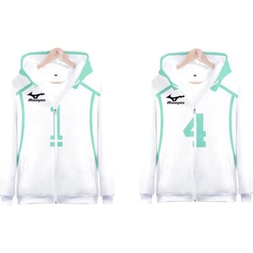 Anime Haikyuu Cosplay Costume Aoba Johsai High School Volleyball Club Oikawa Tooru Iwaizumi Hajime 3D Hoodie Zip Hooded Jacket