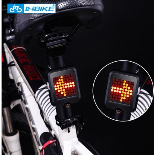INBIKE Bicycle Light Automatic Dirction Indicator Taillight bisiklet aksesuar USB Charging Mountain Bike Safety Warning Light