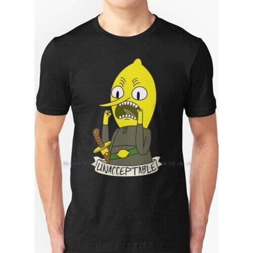 Lemongrab T Shirt 100% Pure Cotton Adventure Time Lemongrab Cartoon Unacceptable Quote Banner Verse Intolerable Sword Fight