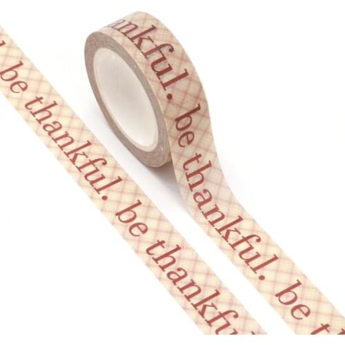 10pcs/lot 15MM*10M Thanksgiving Brown Stripes Thankful Masking Decorative masking tape scrapbooking designer mask stationery