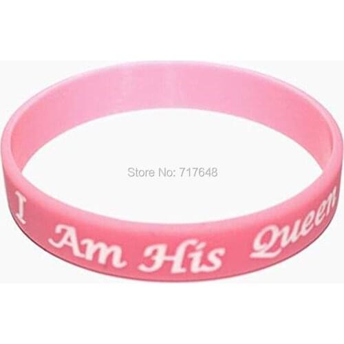 100pcs King Queen Crown His Queen wristband silicone bracelets free shipping by epacket A