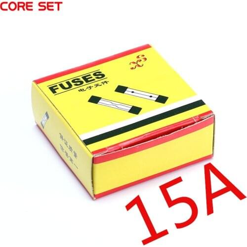 100PCS/box 5*20mm 15A 250V fuse Quick Blow Glass fuse High quality