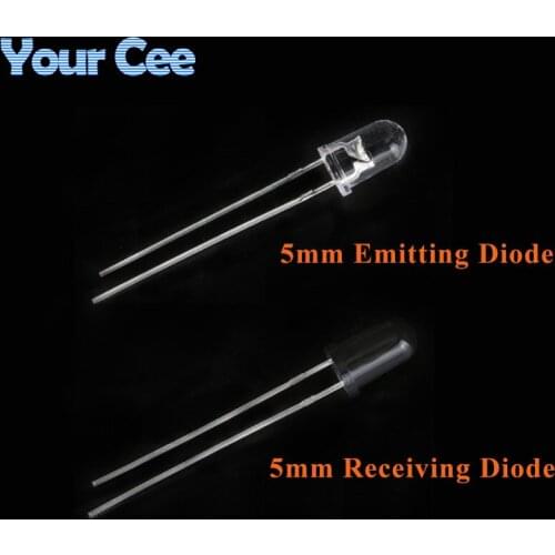 LED 5mm 940nm IR Infrared Emitting & Receiving Diode Round Tube Light Flame Sensor For Diy Electronic
