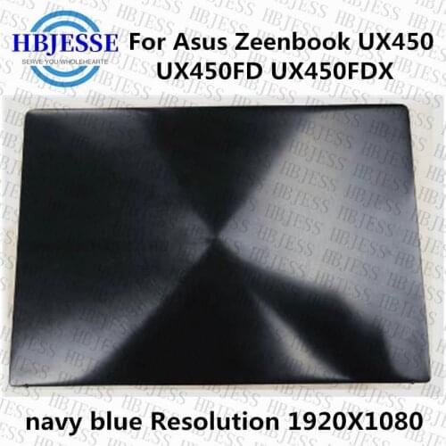 14" FHD 1920*1080 For Asus Zeenbook UX450 UX450FD UX450FDX LCD Touch Screen Digitize Complete Assembly With Hinges Navy Blue