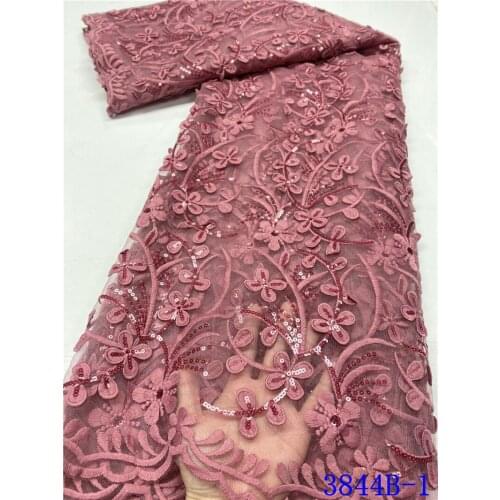 2021 African Sequins Lace Fabric Latest French Mesh Nigerian Tulle Lace Fabric With Sequins For Wedding Party 5Yards