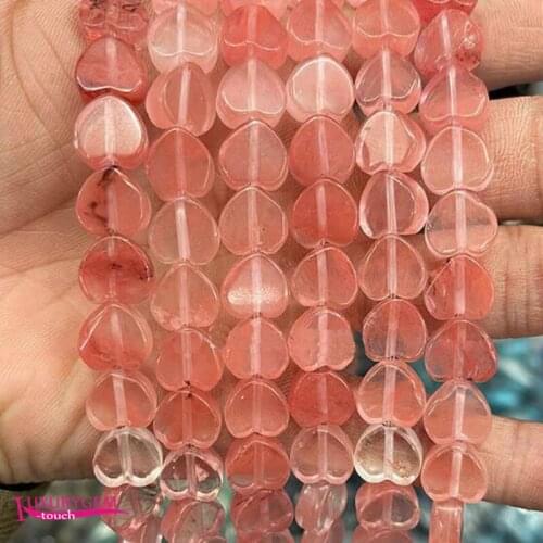 Synthesis Red Crystal Stone Loose Beads High Quality 10mm Smooth Flat Heart Shape DIY Gem Jewelry Accessories 38Pcs a3640