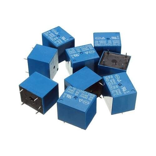 5Pcs 5 Pins Min SRD-12VDC-SL-C Relay 12V DC 10A PCB Board Power Coil Relay