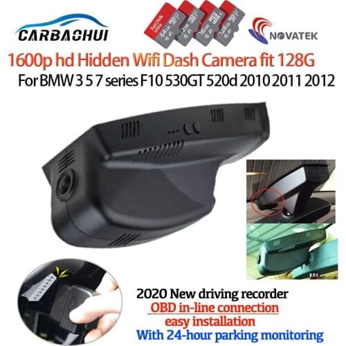 Car Video Recorder Dash Cam Camera For BMW 3 5 7 series F10 530GT 520d 2010 2011 2012 OBD in-line connection easy installation