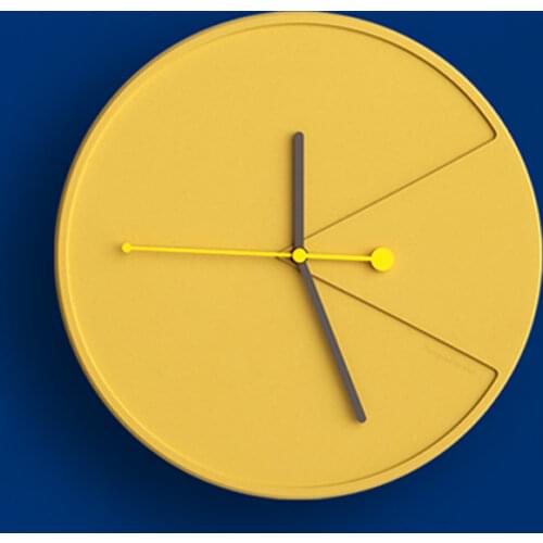 Cement Yellow Large Wall Clock Modern Design 3d Mute Wall Watches Home Decor Designer Watch Clock Mechanism Home Decoration GIft