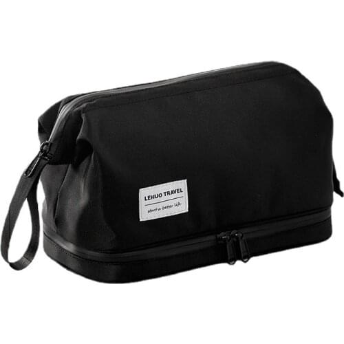 Business Travel Mens Shaving Kit Bag Large Waterproof Double Layer Cosmetic Toiletry Bag