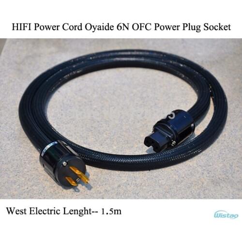 HIFI Power Cord Japan Original Oyaide 6N OFC Power Plug Socket Western Electric 9 Strands Spiral 1.5m Black DIY Free Shipping
