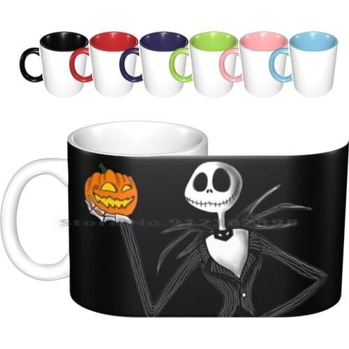 And His Pumpkin Ceramic Mugs Coffee Cups Milk Tea Mug Jack Skeleton And His Pumpkin This Is Halloween Jack Skellinton Jack And