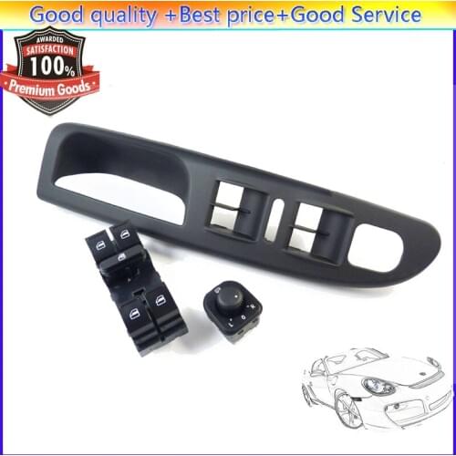 ISANCE Window & Mirror Switch & Panel Trim Bezel Cover For VW Passat B6 4-Doors 2006-2010 1K4959857B & 3C186717& 1K0 959 565F