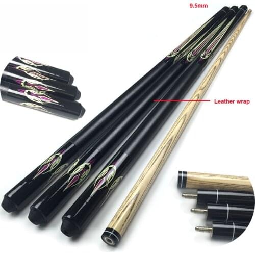 Free shipping 9.5mm chinese Snooker cue sticks rubber wood 1/2 split Pool Billiards cues Billiards accessories
