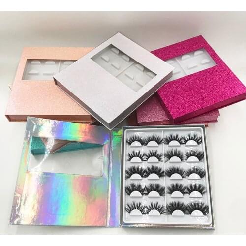 Glitter Eyelashes Box 10 Pairs Lashes Book Dramatic Lashes Box 2020 New Style Lashes Book Custom Label Logo