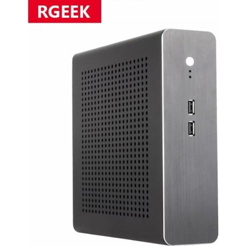 RGEEK G60 Chassis All Aluminum Mini case HTPC ITX Power USB2.0 Desktop Computer With Power Supply