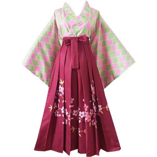 Anime Demon Slayer Kanroji Mitsuri cosplay costume kimono for Halloween Carnival Party Events Anime Adult COS Christmas Gift