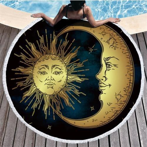 Hippie Mandala Custom Tropical Tassel Round Beach Towel Bath Towel Microfibre Compressed Bathroom Towels Bath Towels for Adults