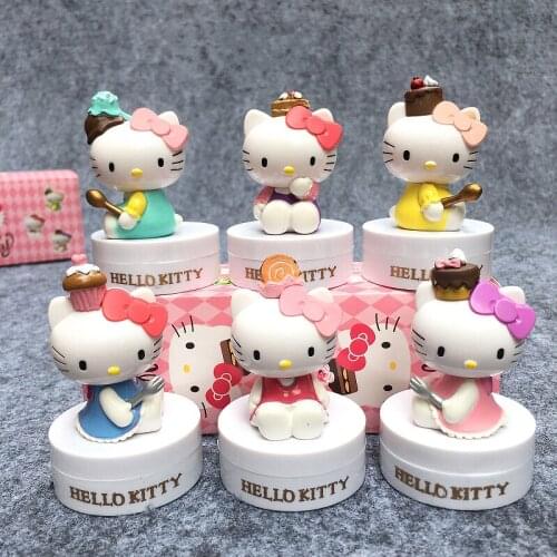 Hellokitty Hand-made Model Doll Chocolate Three-generation Kitty Cat Toy Decoration Ornaments Children And Girls Gifts