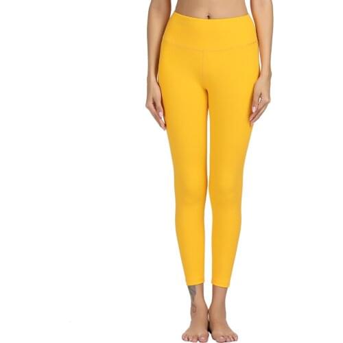 Femme Gym Tights Running Pants Workout Leggings Yellow Sports Wear for Women Yoga Pants High Waist Fitness Leggings Cozy Sport
