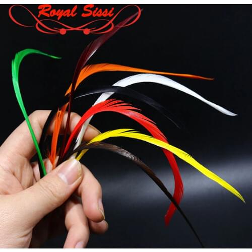 Hot 30Pieces/Pack Goose Biot Feathers 8popular Colors 15-20cm Goose Biots Fly Tying Materials for Nymph &larva Flies split tails