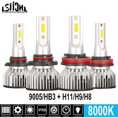 LSlight 9005/HB3 H11/H9/H8 LED Headlight Bulbs High Low Beam Ice Blue 8000K Auto Car Conversion Kit for MAZDA CX-3 2016-2019