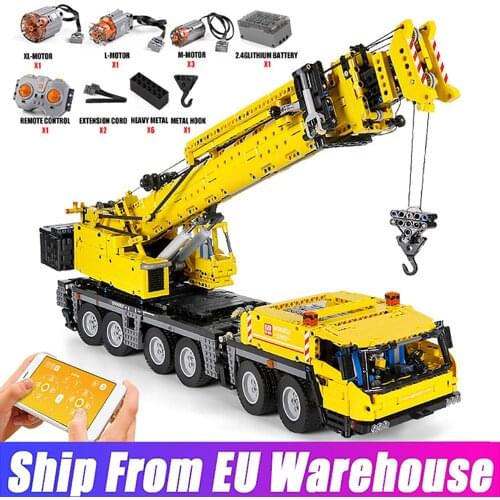 Mould King Technical Motor Power GMK Crane Truck Model City Engineering Vehicle Building Bolcks Car Bricks Toys For Kids Gifts