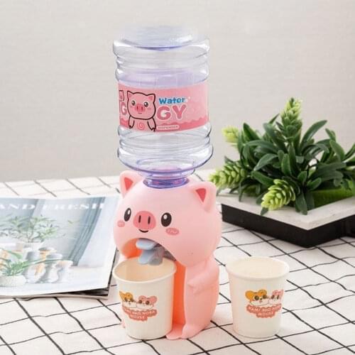 Mini Pet Cartoon Water Dispenser Drinking Cool Simulation Appliance Pretend Play Children Kitchen Toy Gift Fountain Toy for Kids