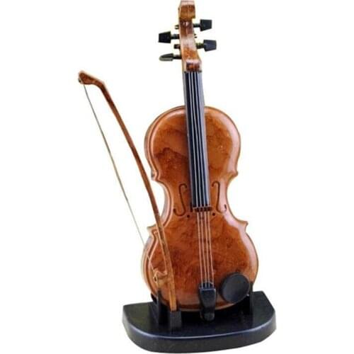LUDA Hand-Drawn Violin Music Box Ornaments Cute Mini Music Box Birthday Gift Violin Miniature Crafts Home Decoration