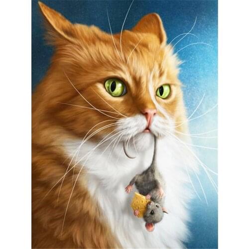 Cat Animal DIY Cross Stitch Embroidery 11CT Kits Craft Needlework Set Cotton Thread Printed Canvas Home Decoration On Design