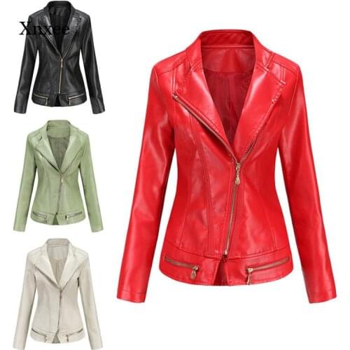 Autumn Pu Coat Motorcyclewomen Leather Jacket Female Slim Casual Jackets Fashion Spring Streetwear Punk Outerwear Clothing