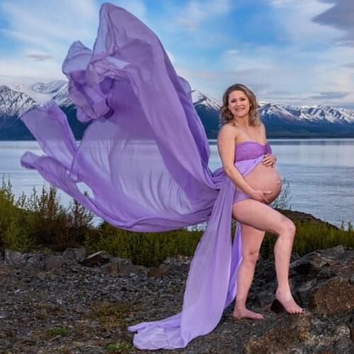 Couples Maternity Photography Lace Dress Props Maxi Maternity Gown pregnancy shooting photo summer pregnant dress Plus Size 2021