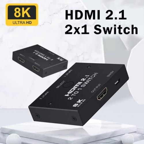 Switch HDMI 2.1 4K 120Hz HDMI Switcher 2 in 1 out for PS4 5 PS4 pro apple TV 8K HDMI 2X1 Switcher