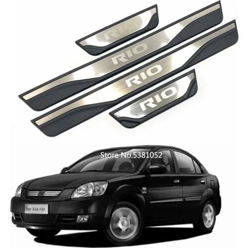 Stainless Steel Door Sill For Kia Rio4 Rio 4 RIO4 X-LINE 2013 2014 Accessories Threshold Protector Scuff Plate 2012 2015-2020