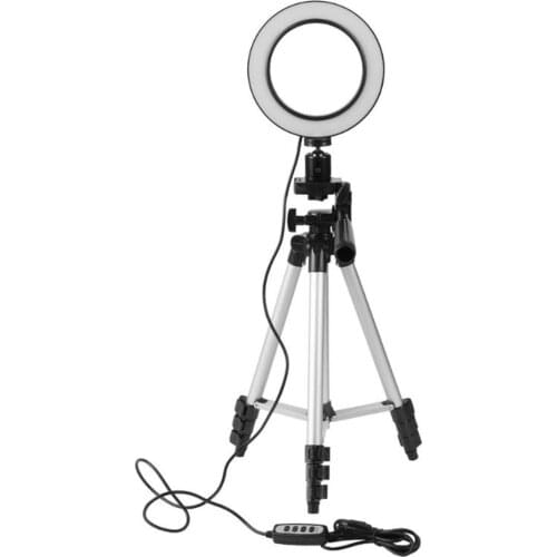 Portable 5.7-Inch Led Ring Light With Tripod Live Fill Light Selfie Flash Ring Light + Mobile Phone Holder Bracket