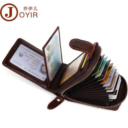 Rfid Genuine Leather Card Holder Multifunctional First Layer Cowhide Card Holder Wallet Multi-card Bank Card Change Storage Bag