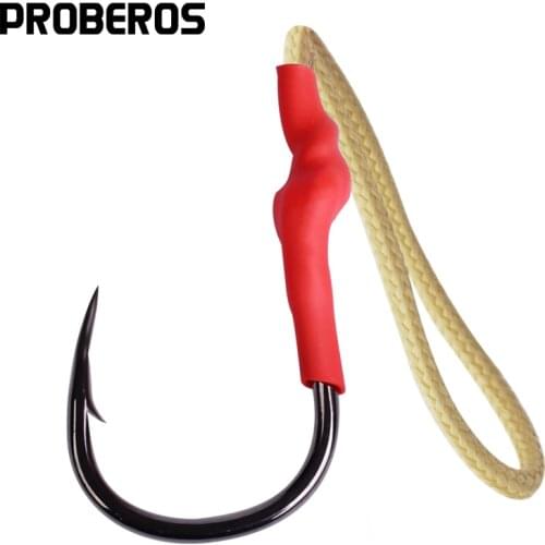 PROBEROS Fish Hook High-carbon Steel Hooks Assist Bait Fishing Hooks With PE Line Jig Big Fishing Hooks