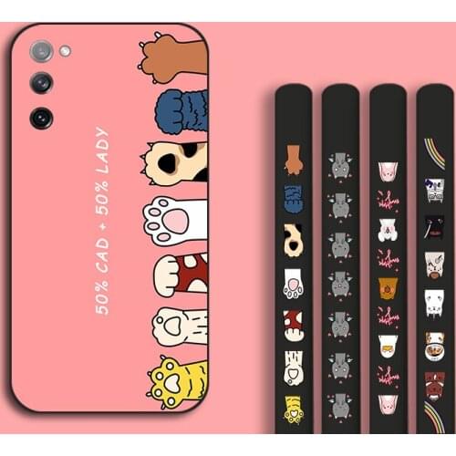 Silicone TPU Back Cover For Samsung Galaxy Note 10 Lite 20 Cute bear Side Pattern Case For Samsung S11 Plus S20 FE S21 Ultra