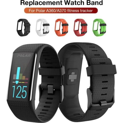Silicone Replacement Strap Black Buckle Wristband Watch Band For Polar A360 A370 GPS Smart Watch Smart Bracelet Accessories