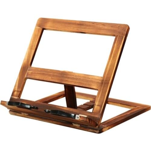 Foldable Recipe Book Stand,Wooden Frame Reading Bookshelf,Tablet Pc Support Stan