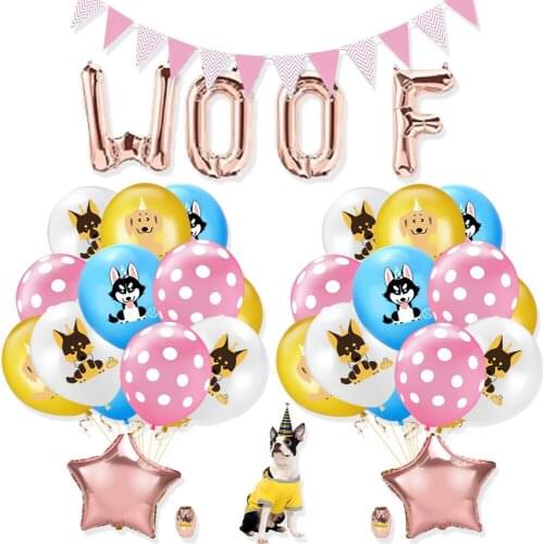 Dog woof ballon birthday Party Decoration triangle banner star Aluminium Foil ballon Dog 29pcs/set Party Decoration