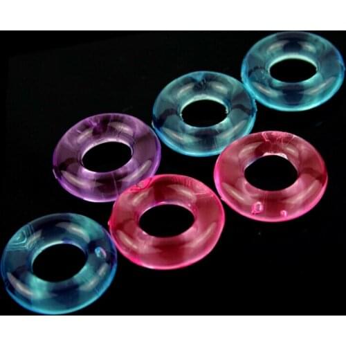 3pcs/Lot Super Stretchy Penis Ring Time Delay Donut Cock Sex Rings Silicone Erection Enhancer Sex Toys for Men Color Random Ring
