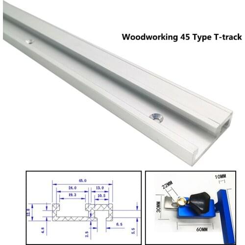 Chute Aluminium alloy T-tracks Model 45 T slot and Standard Miter Track Stop for workbench Router Table Woodworking Tools