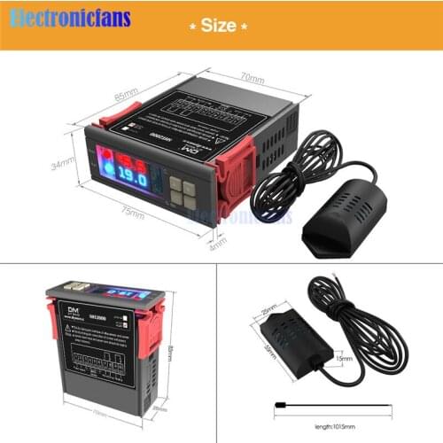 SHT2000 AC 110V 85-230V 10A Thermostat Temperature Humidity Control Thermometer Hygrometer Humidista Controller Digital Display