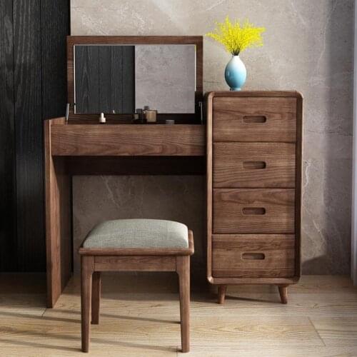 Solid wood dressing table Nordic flip dresser computer storage cabinet integrated modern minimalist net red dresser