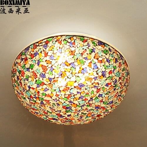 Turkish mosaic Bohemia Mediterranean ceiling light bedroom stained glass living room porch lamp